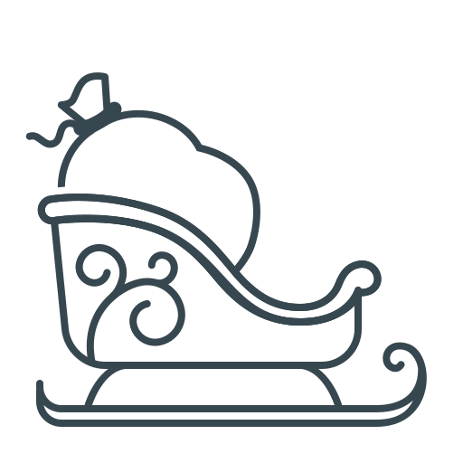 Christmas, christmas delivery, delivery, santa bag, sledge icon